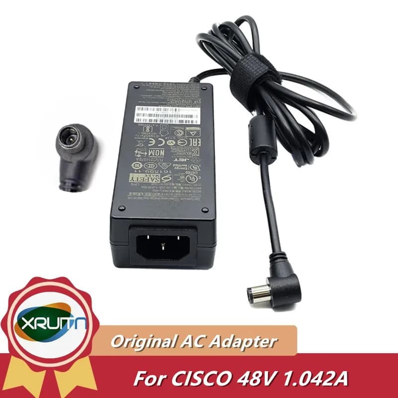 Used Original 50W AC Adapter 48V 1.042A Power Supply Charger For CISCO 8900/9900 Series IP Phones AM50U-480A 341-100594-01