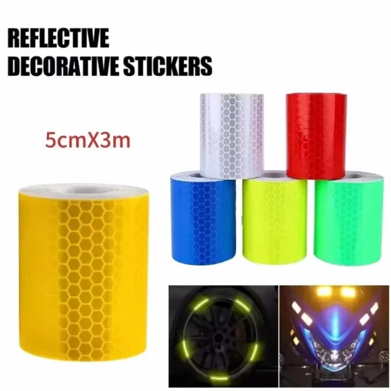 5cmX3m Car Reflective Tape Decor Decals Car Warning Safety Reflectante Tape Film Car Reflector Sticker Car Access Exterior