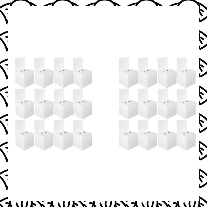 A71Z 24 Pcs Sweepstakes Ballot Box Ballot Box Donation Box For Fundraising, Cardboard Box With Slots, 6 X 6 X 6 Inches