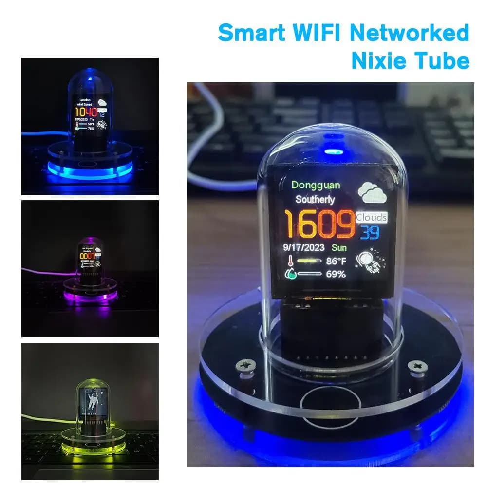 2024 New Smart WIFI Networked Nixie Tube Automatically Update Digital Desktop Decorations Christmas Birthday Give Friend Gifts