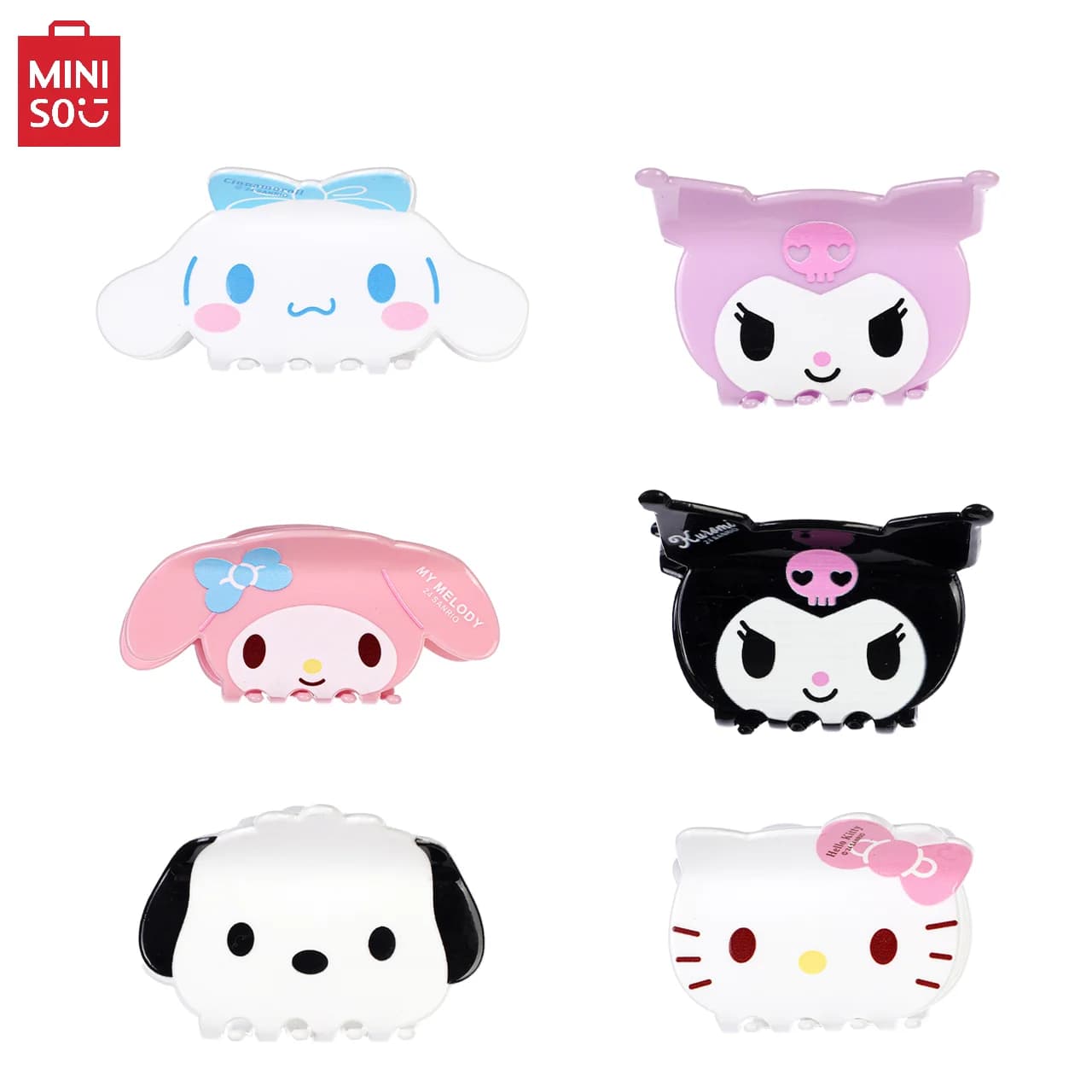 1PC/6PCS Miniso Women's Hair Clip, Simple and Cute Anime Cartoon Style Headwear Decoration, Back to School for Festivals
