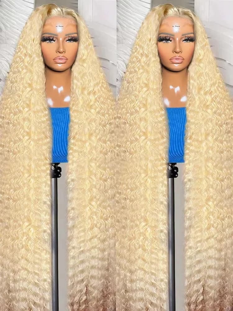 613 Curly Honey Blonde Lace Front Human Hair Wigs Loose Deep Wave 13x6 13×4 HD Water Wave Color Transparent Lace Frontal Wigs