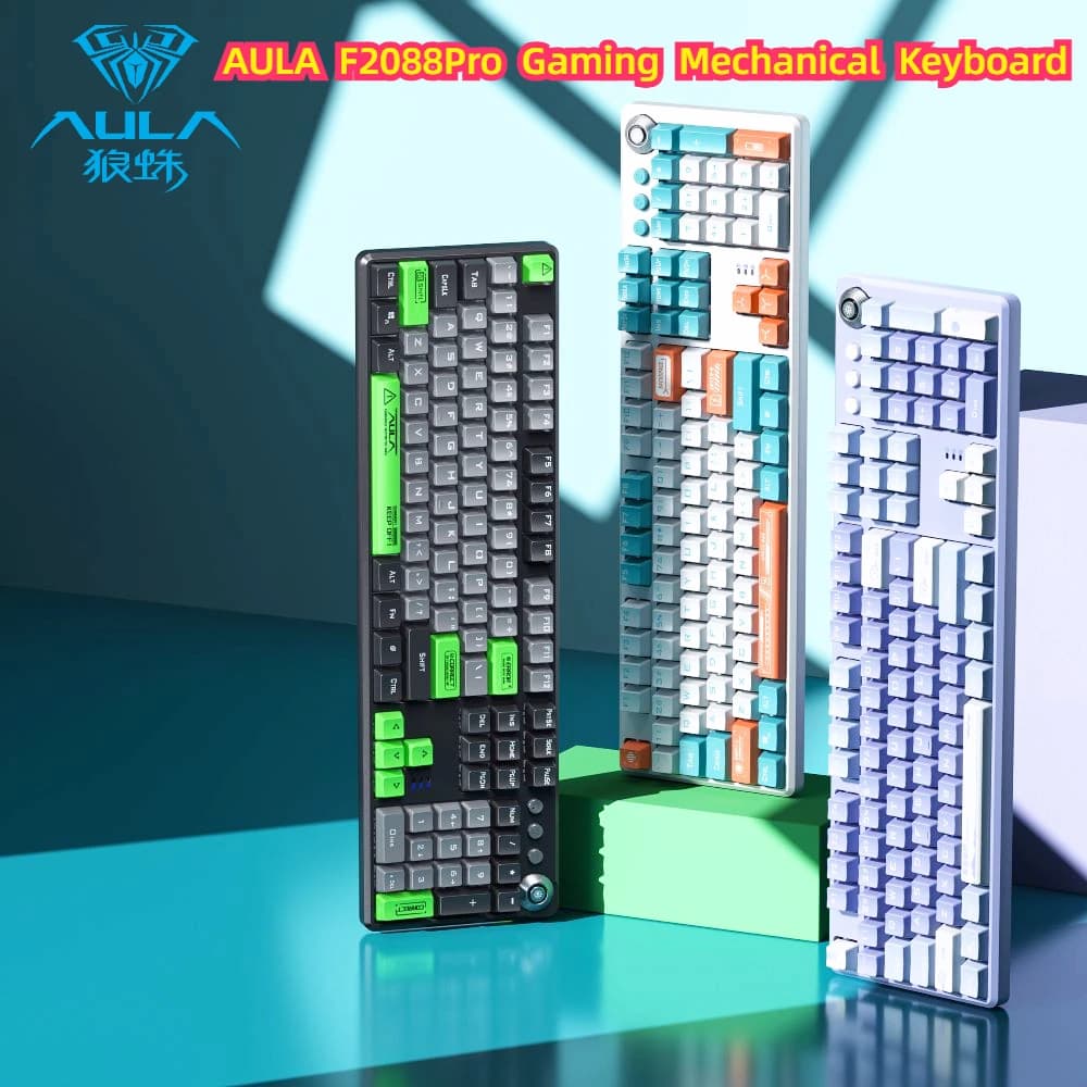 AULA F2088Pro Gaming Mechanical Keyboard Magnetic Upper Cover Dual Structure Design Cool Backlight Effect 104-Key keyboard