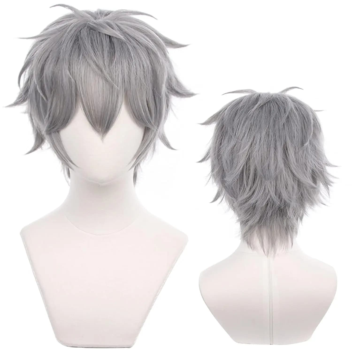 Grey Cosplay Wig for Anime Ensemble Stars Sena Izumi Short Straight Heat Resistant Fiber Synthetic for Halloween Wigs