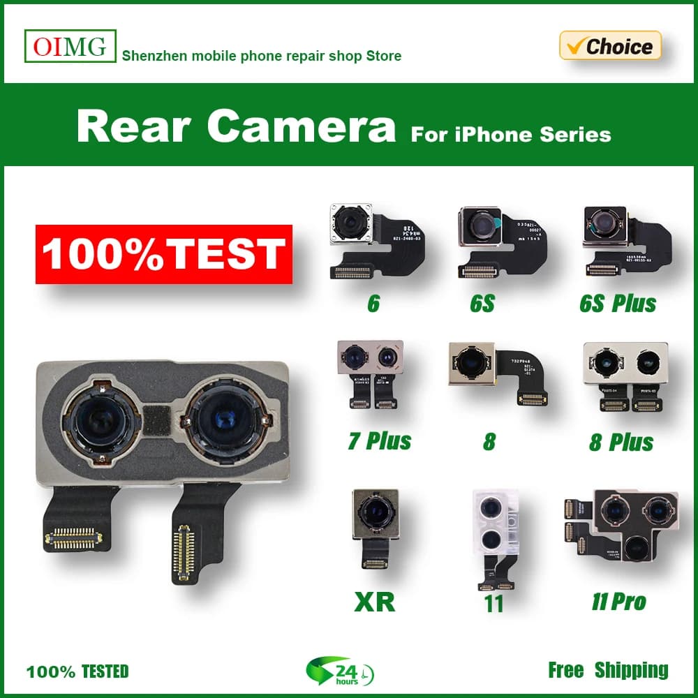 Rear Camera For iPhone 6 6S 7 8 Plus Back Camera Rear Main Lens Flex Cable Camera For iphone X XR XS MAX 11 11PRO 12 Camera+Gift