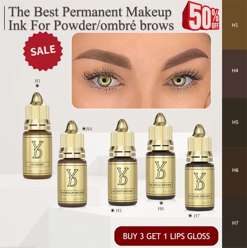 YD HYBRID Pigment Tattoo Ink For Eyebrow Beauty Professional Micropigmentation Pigments Permanent Tattoos Makeup Supplies 12ML