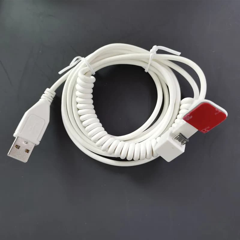 10 Pieces Mobile Phone Alarm Cable 2m White Alarm and Charging Sensing Cable for Anti Theft Alarm Device