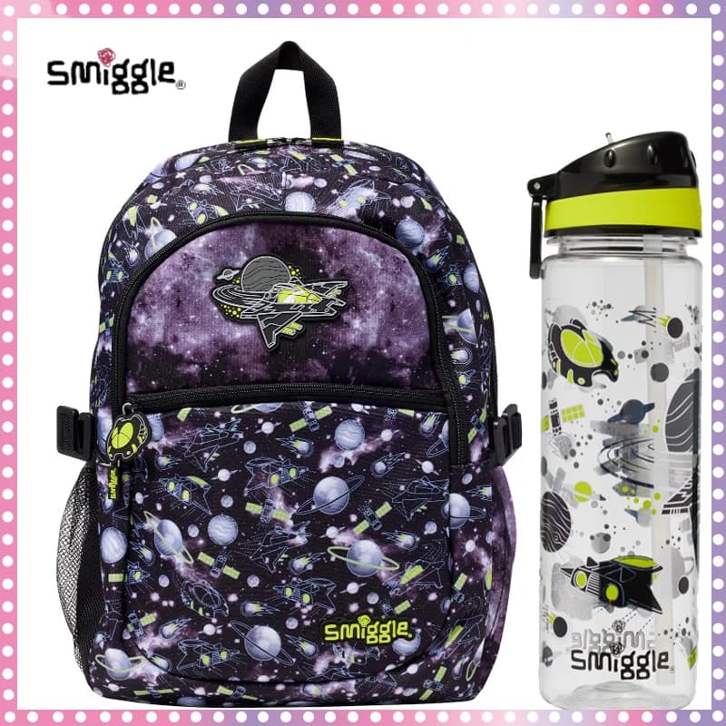 New Australian Smilgle Backpack Children Large Capacity Backpack Student Outdoor Leisure Backpack Straw Cup Stationery Set Gift