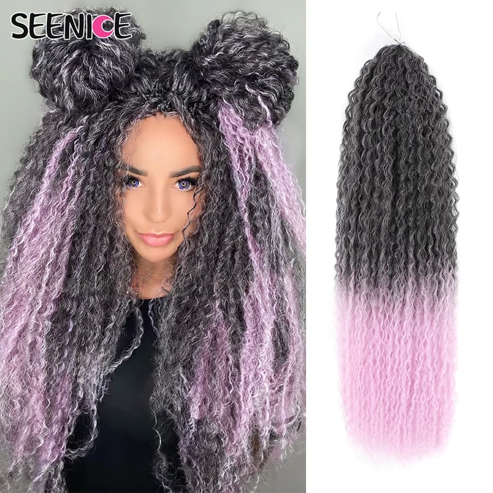 Brazilian Braids Synthetic Crochet Hair Afro Curls Braiding Hair Extensions For Women African Braided Kinky Curly Hair Ombre Red