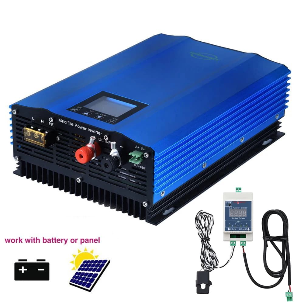 1000W Grid Tie Inverter with Limiter Sensor DC 24V 48V 72V AC110V 220V Auto-Limit Battery Discharge grid tie inverte