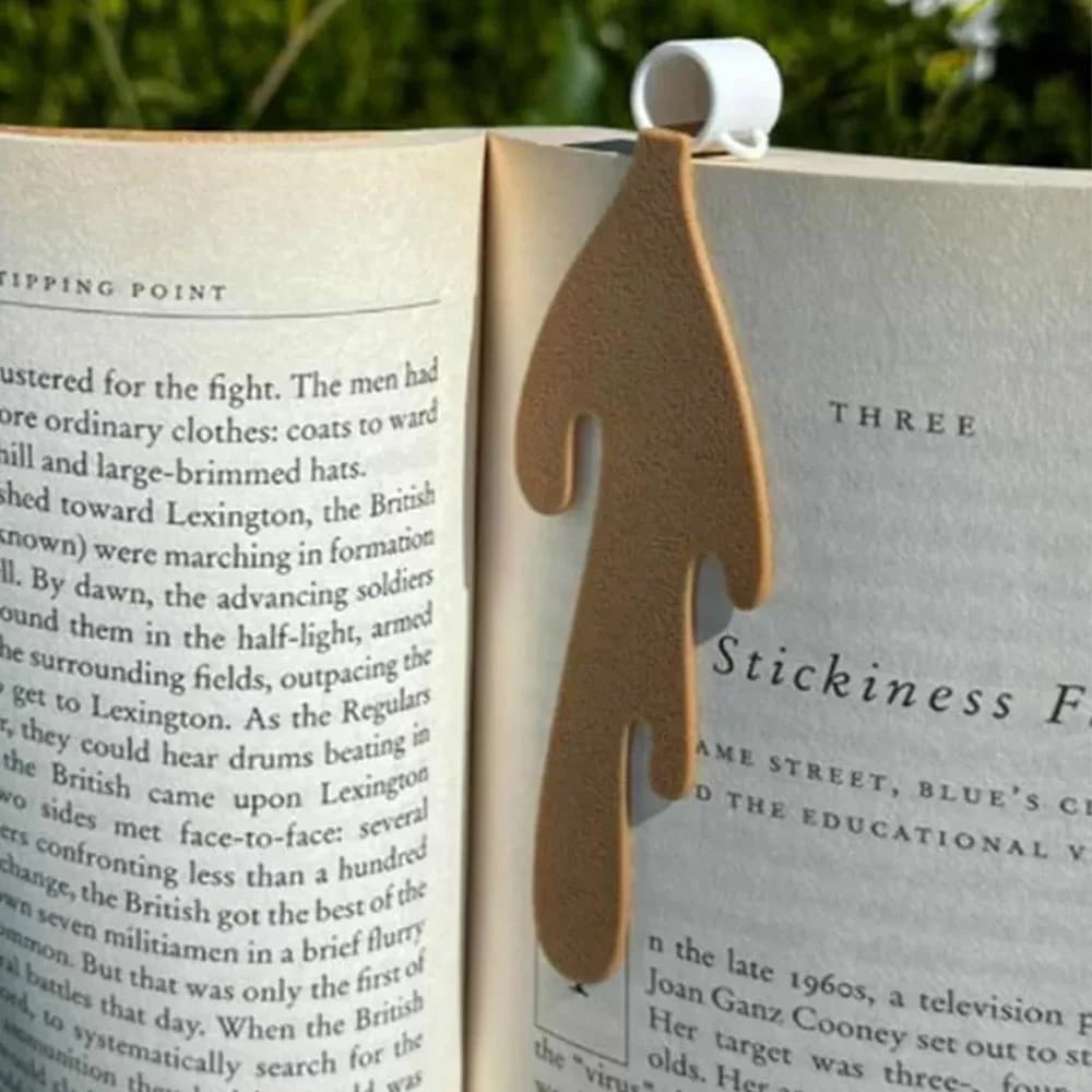 Funny Spilled Coffee Bookmark Corner Book Markers Stationary Items Gift for Kid Students Reading Bookmarks Teacher Supplies