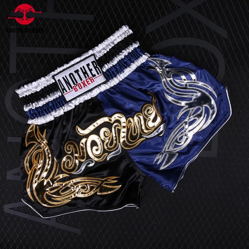 Muay Thai Pants Man Fight Kickboxing Shorts Kids Women Satin MMA Martial Arts Sanda Grappling Clothing Retro Thai Boxing Shorts
