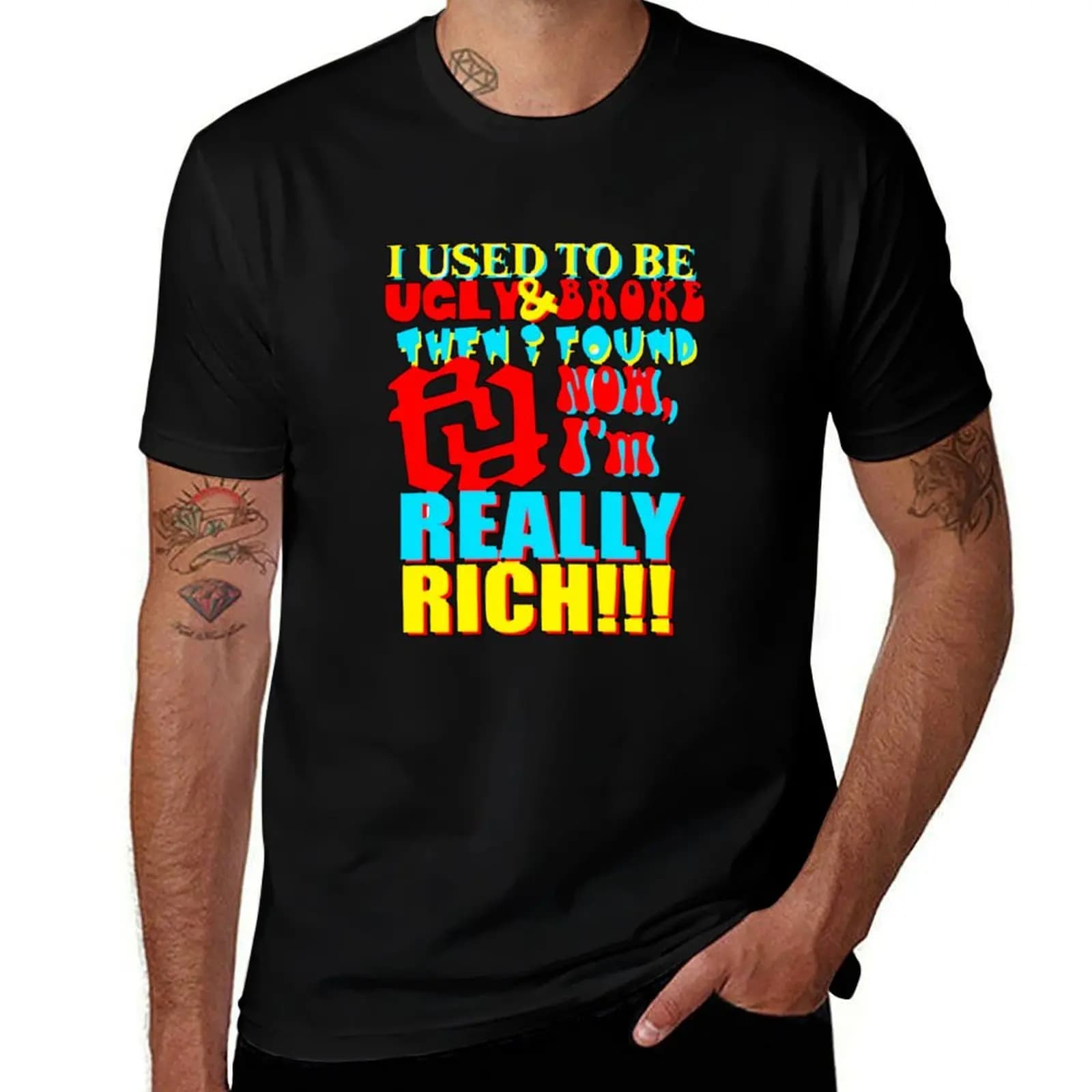 I USED TO BE UGLY AND BROKE THEN I FOUND RR NOW IM REALLY RICH KANKAN RR T-Shirt sports fans sublime vintage mens t shirts pack