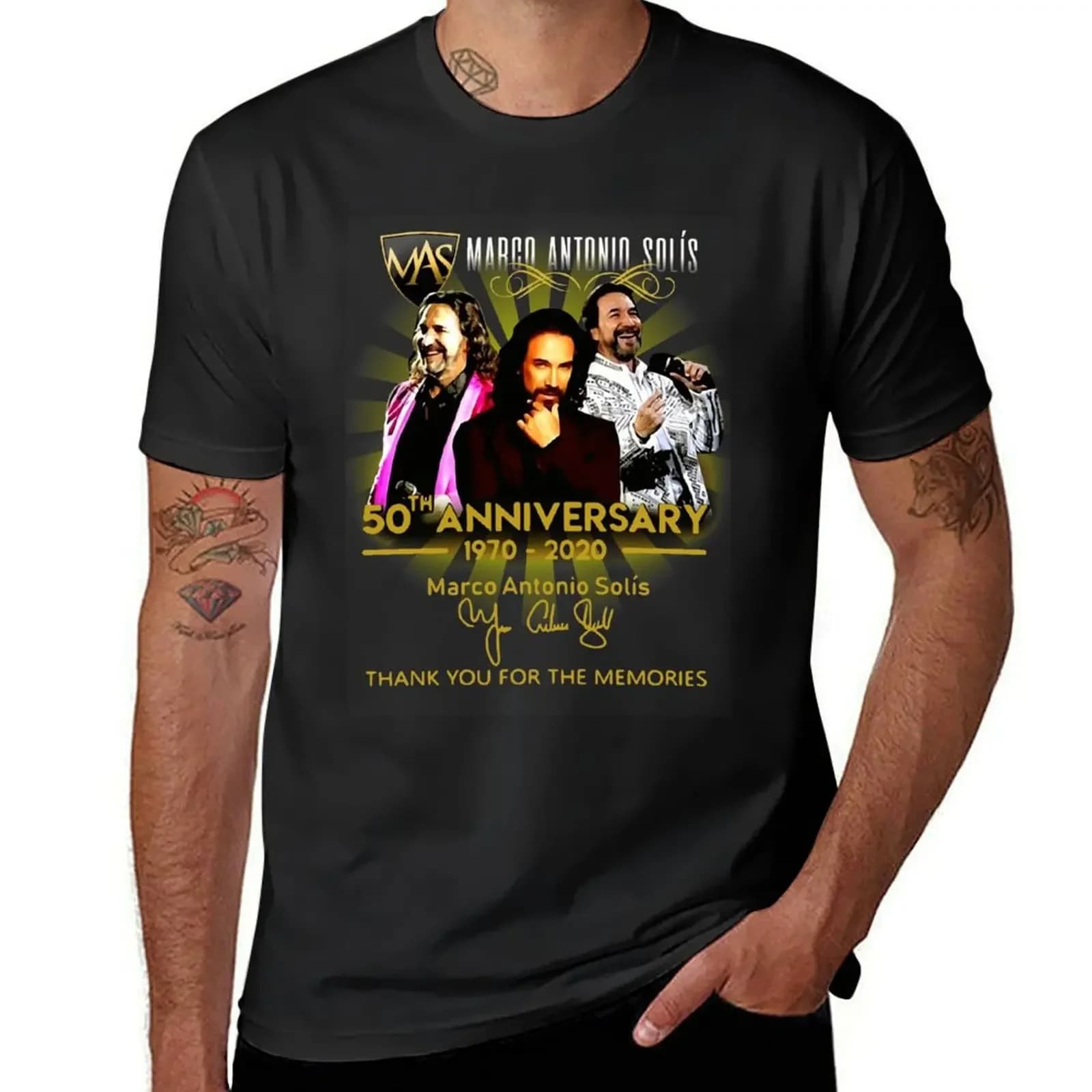 Marco Antonio Solis 50th Anniversary 1970 2020 Thank You for The Memories T-Shirt anime figures heavy weight t shirts for men