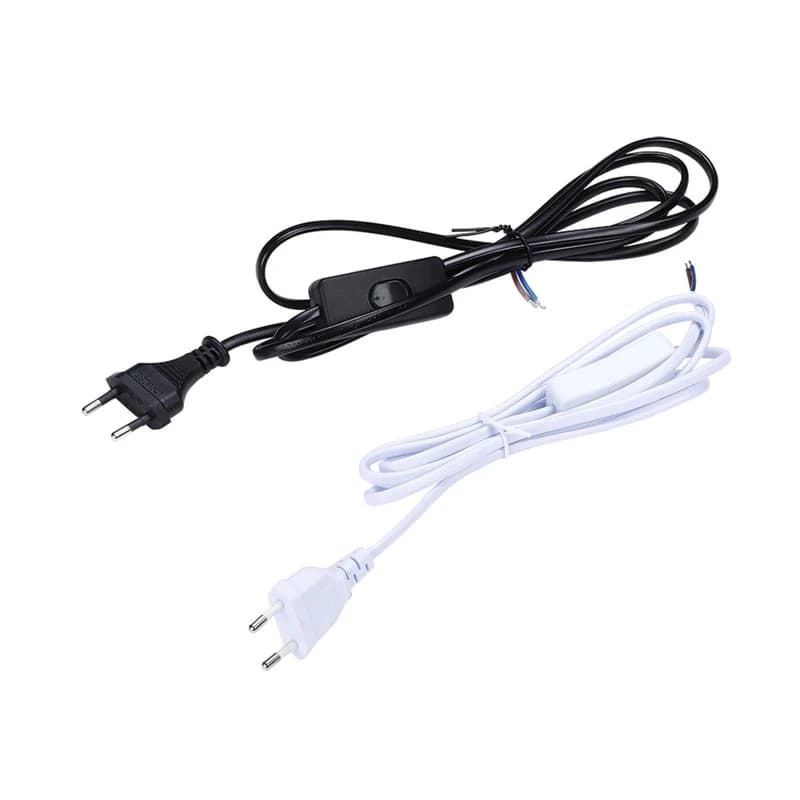 EU Plug LED Tube Power Extension Cord with on/Off Desk Lamp Power Cord
