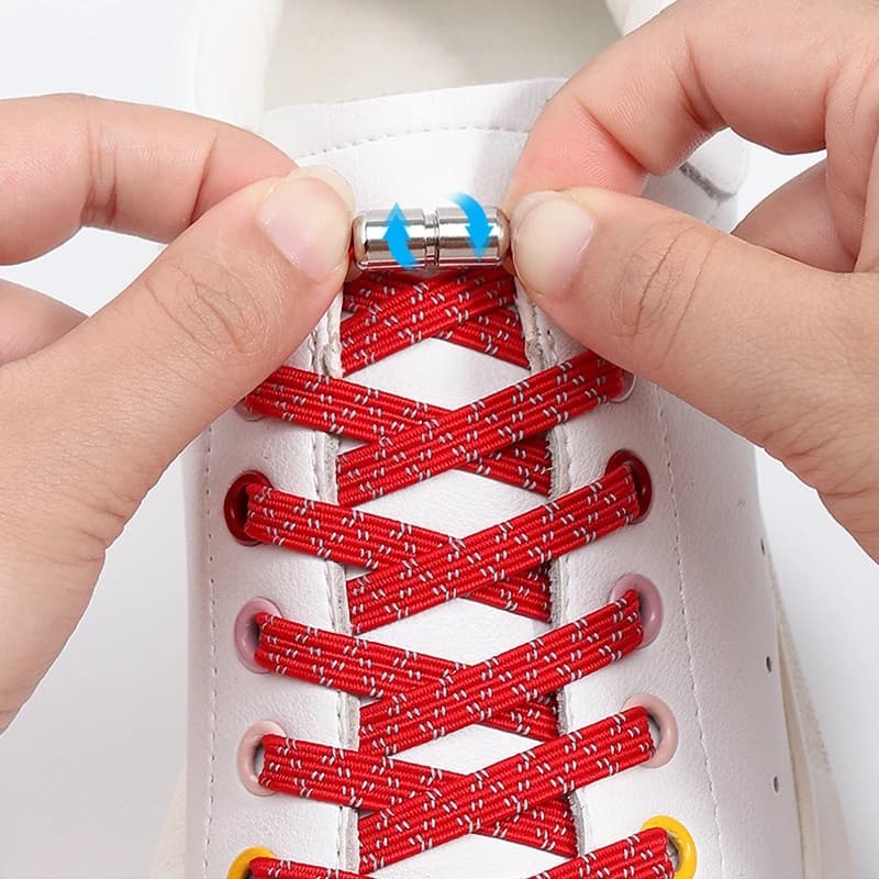 Reflective Shoelaces Flat For Sneakers Elastic Shoe Laces Without tie Men And Women Lazy Shoes Lace Rubber band Accessories