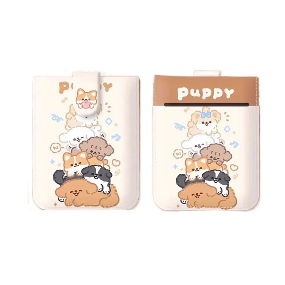 Laminated Concealed Mini Card Wallet Pull-out Type 5/6 Card Pockets Business Card Case RFID Blocking PU Leather ID Card Holder