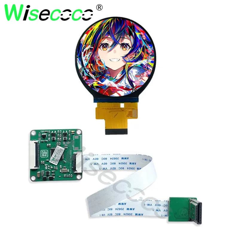 Round Display 2.1 Inch 480x480 IPS Circular LCD Screen Display HDMI-Compatible Signal & Power Driver Board