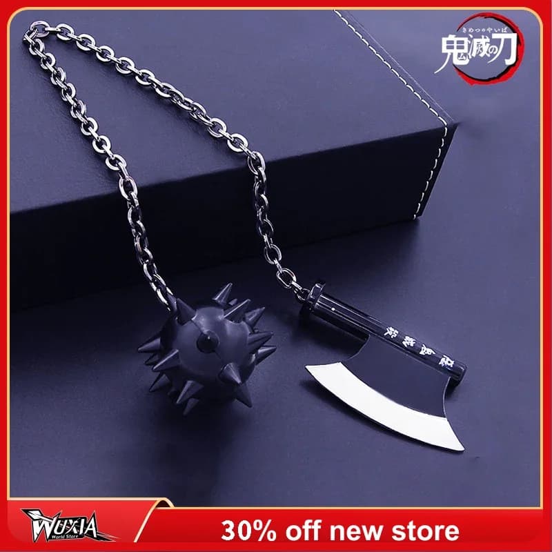 4cm Demon Slayer Sword The Stone Hashira Gyomei Himejima Nichirin Blade Anime Peripheral Knife Katana Keychain Weapon Christmas