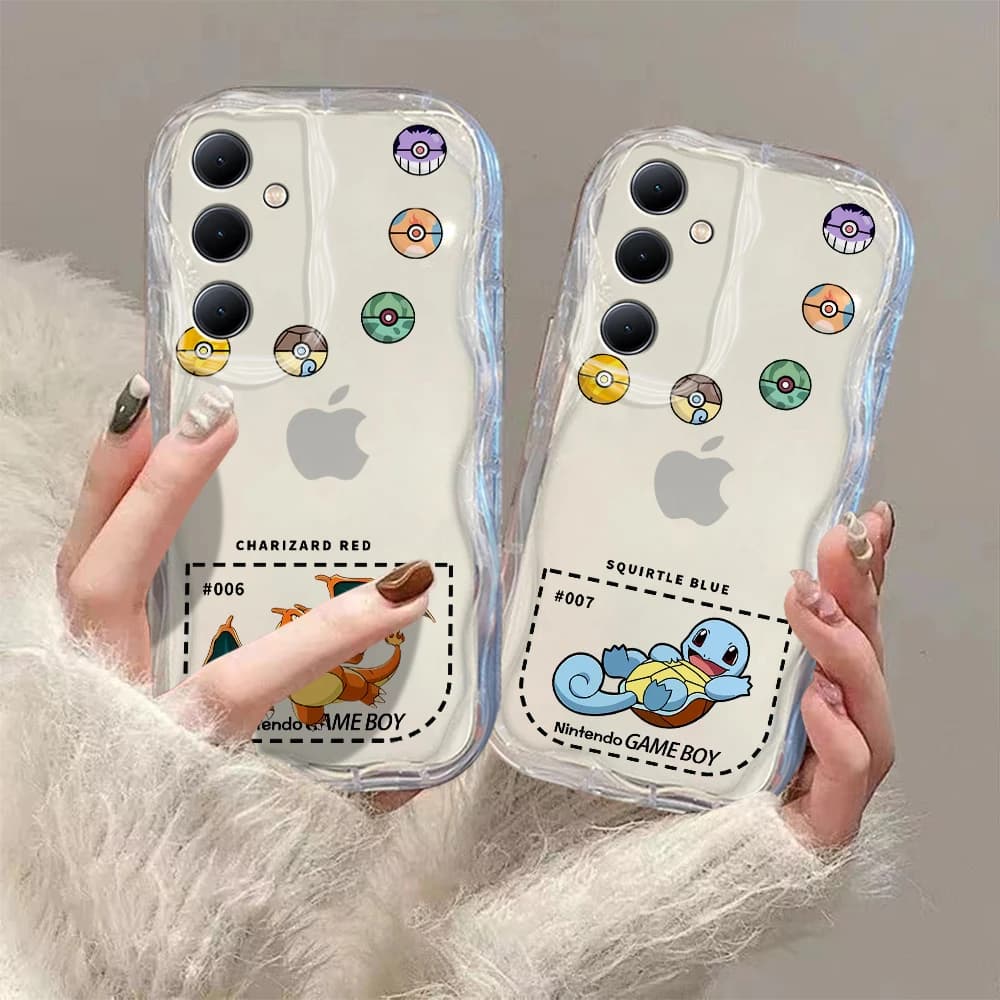 Anime Gengars Charizards 3D Wave Phone Case For Samsung Galaxy S24 S23 S21 S20 FE Plus Ultra 4G 5G Soft Silicone Back Cover