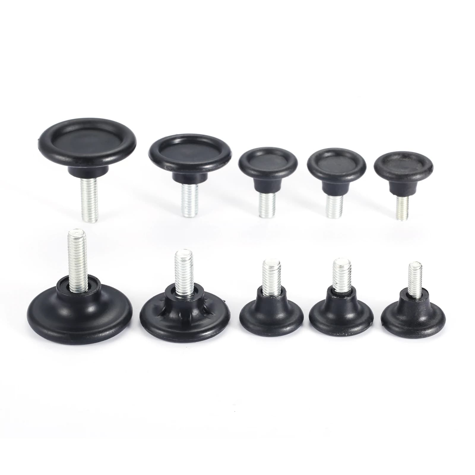 10Pcs M6 M8 Screw on Furniture Glide Leveling Foot Adjustable Diameter Home Table Desk Glide Leg Leveler Leveling Foot Adjuster