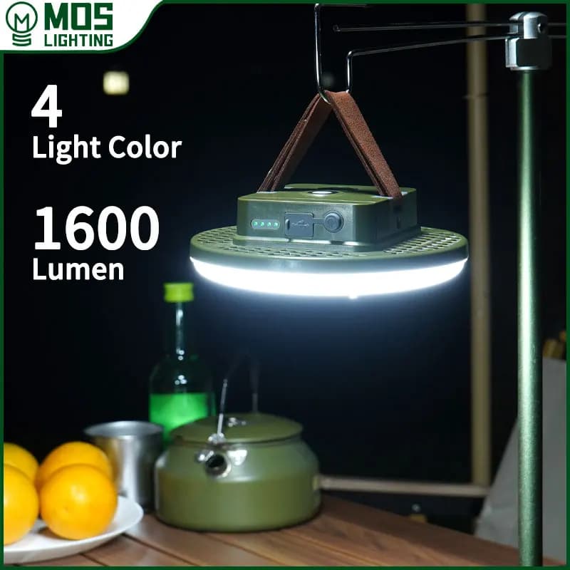 MOSLIGHTING Camping Lantern Portable LED Tent Light Rechargeable Searchlight Outdoor Emergency Light Waterproof Hang Night Lamp