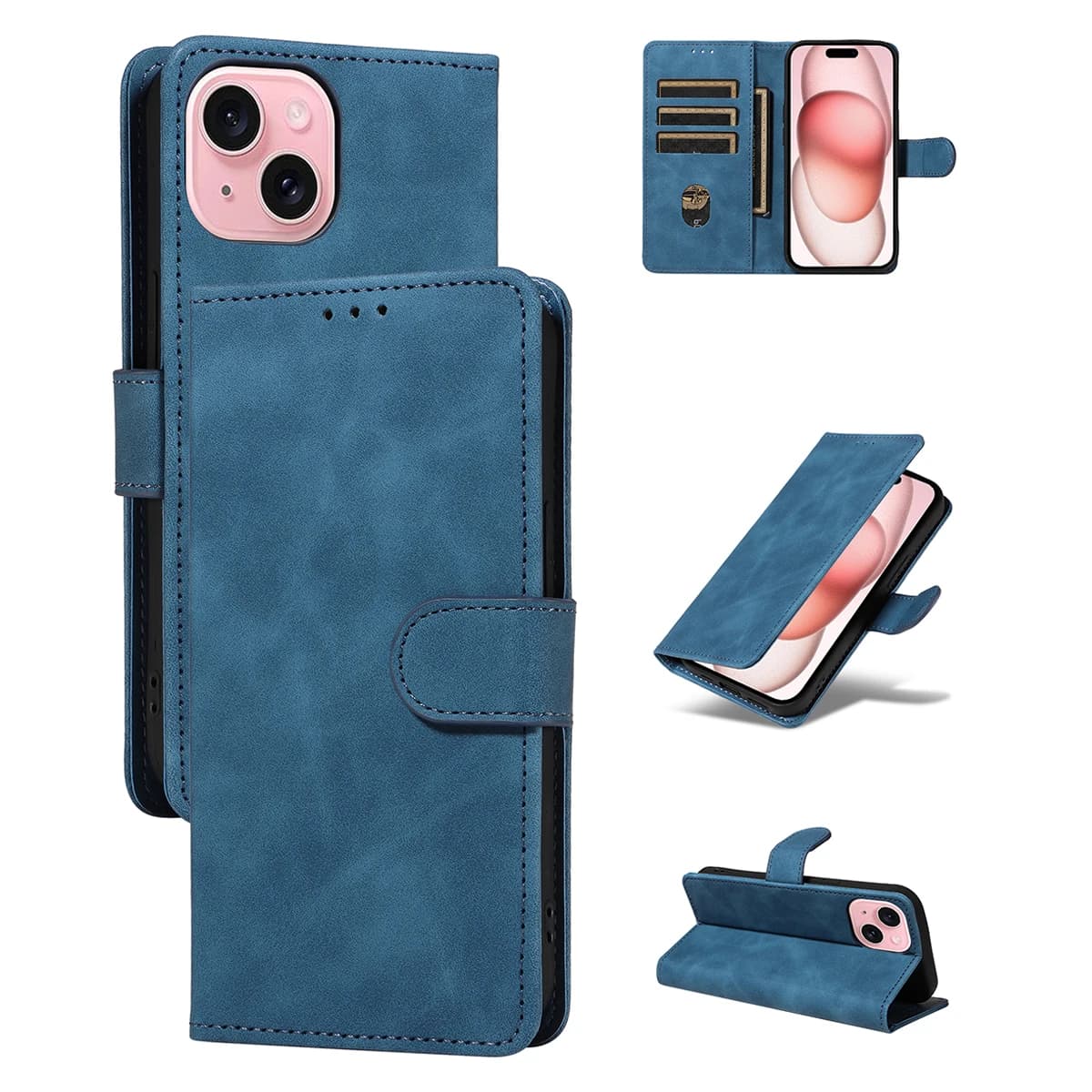 Business Faux Leather Phone Case for Samsung Galaxy A35 5G A15 A55 5G Clamshell Magnetic Case with Cover Holder