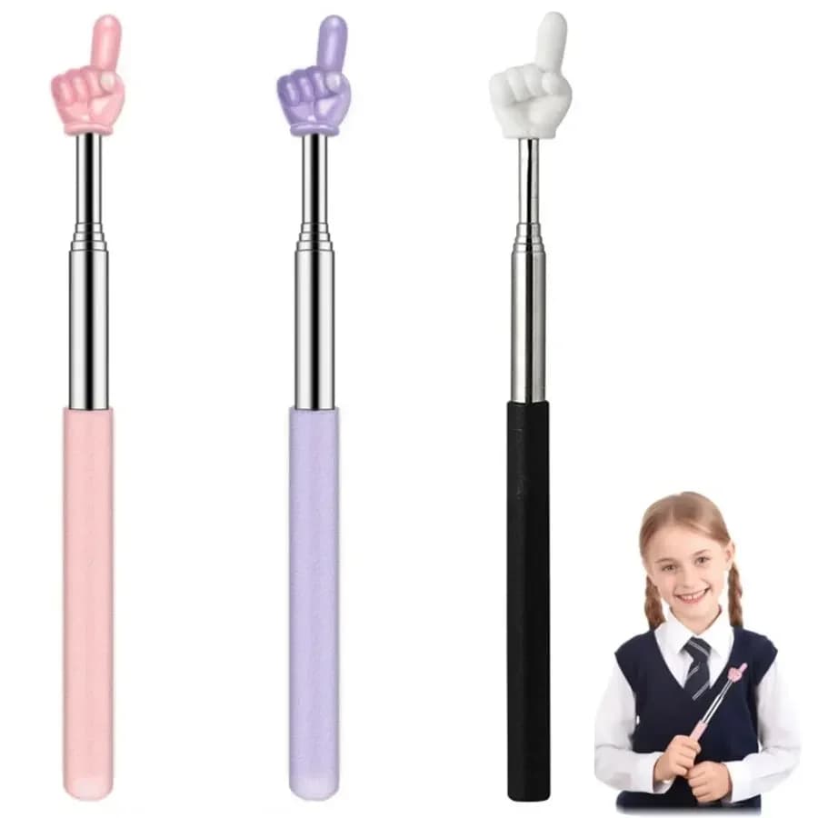 Stainless Steel Pointer Parent-child Finger Stick Telescopic Rod Finger Design Children's Commemorative Tool