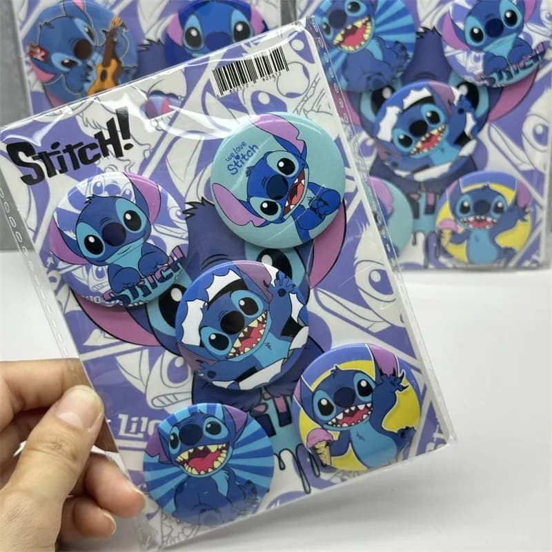 5pcs Random Disney Lilo & Stitch Bar Badge Stitch Badge Stitch Diy Decoration 44mm Brooch Party Birthday Children's Gift