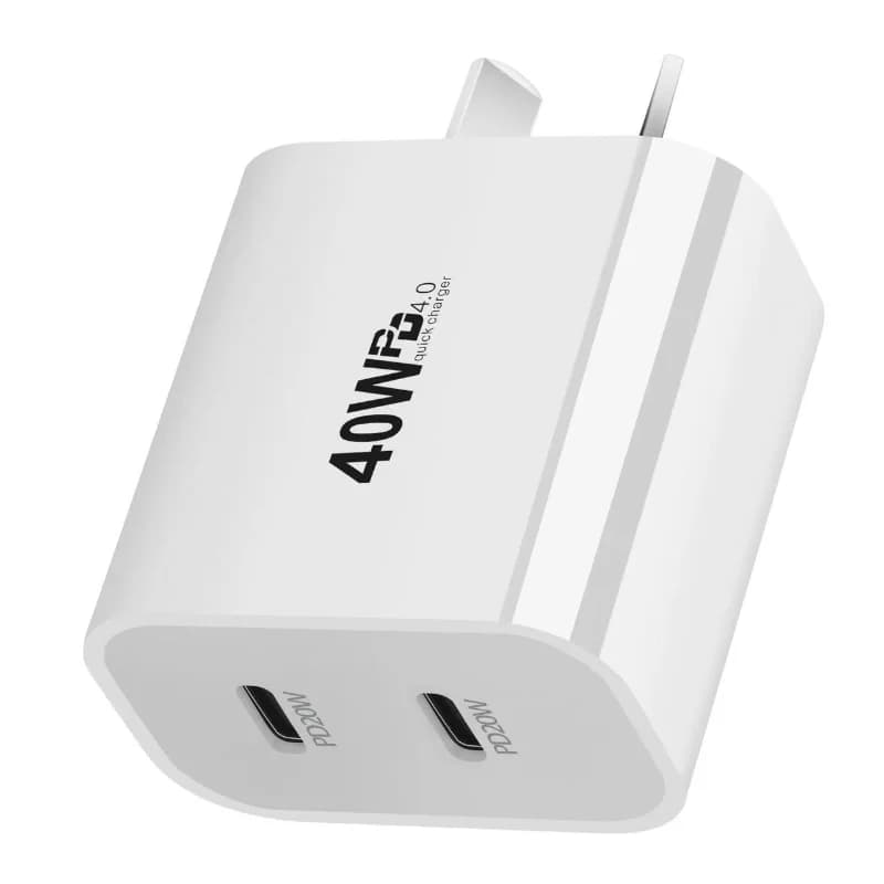 UK US EU AU USB C Charger Block Dual Port UBS C Wall Fast Charging Travel Plug Power Adapter Compatible With IPhone 15 15 Plus