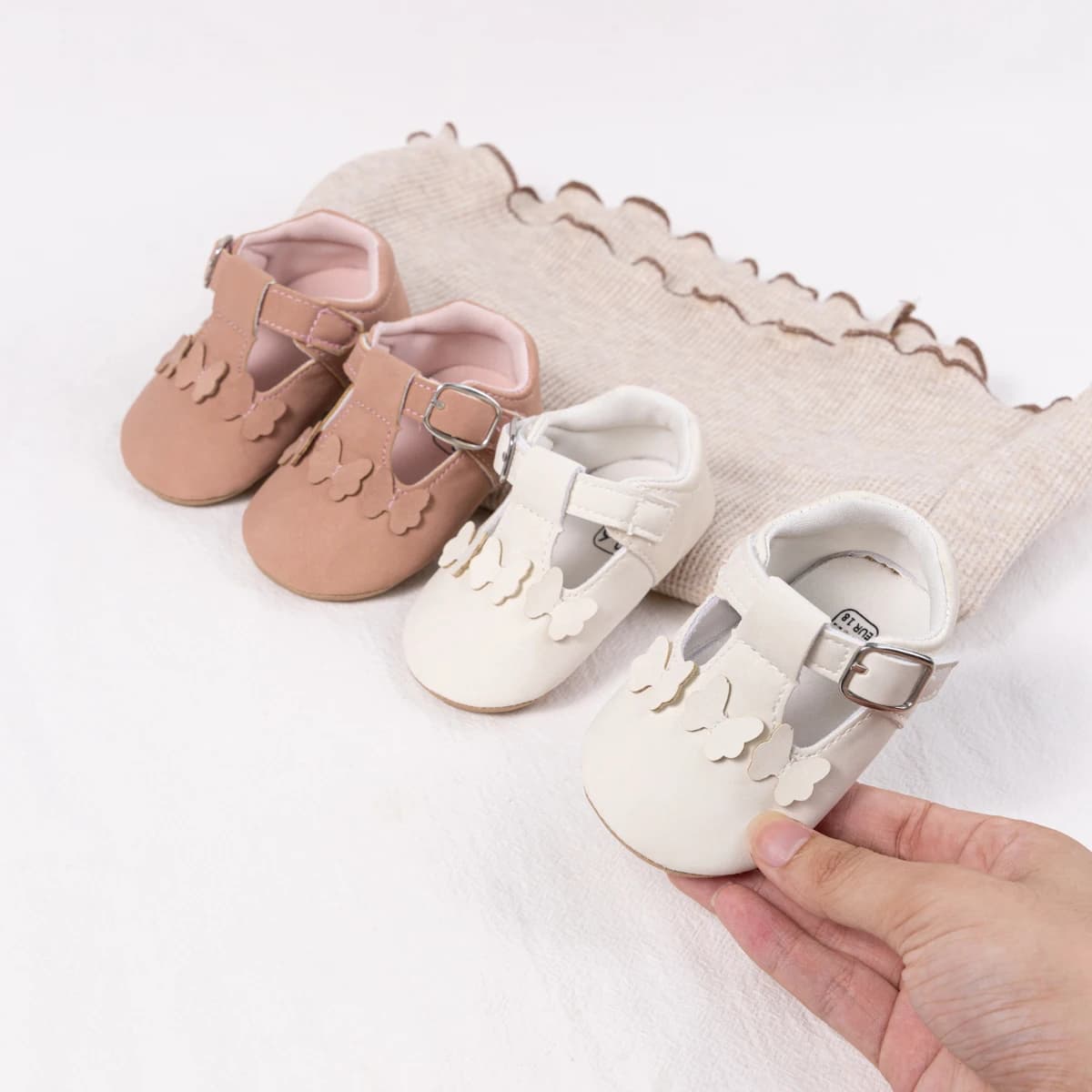 KIDSUN Baby Girls Classic PU Leather Shoes Soft Rubber Sole Infant Newborn Princess Anti-Slip Toddler Wedding Dress Shoes