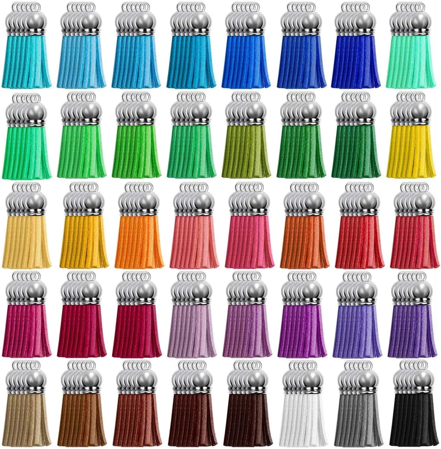 10Pcs/Lot Gold Caps Leather Korean Velvet Mini Tassel Pendants DIY Earring Keychain Jewelry Making Accessories Craft Charms