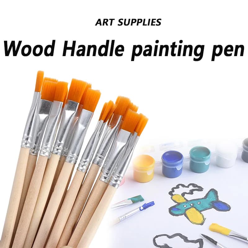 10pcs/set Long Tail Nylonhair Hook Line Pen Painting Brush Children DIY Art Supplies Tool Art Stationery Watercolor Painting Pen