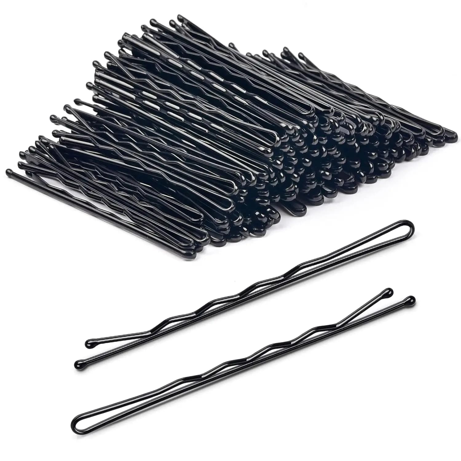 100Pcs Bobby Pins,2.2" Black Hair Pins Kit Hairpins for Women Girls Kids Hairdressing Salon Secure Hold Wave Hairgrip Hairclip