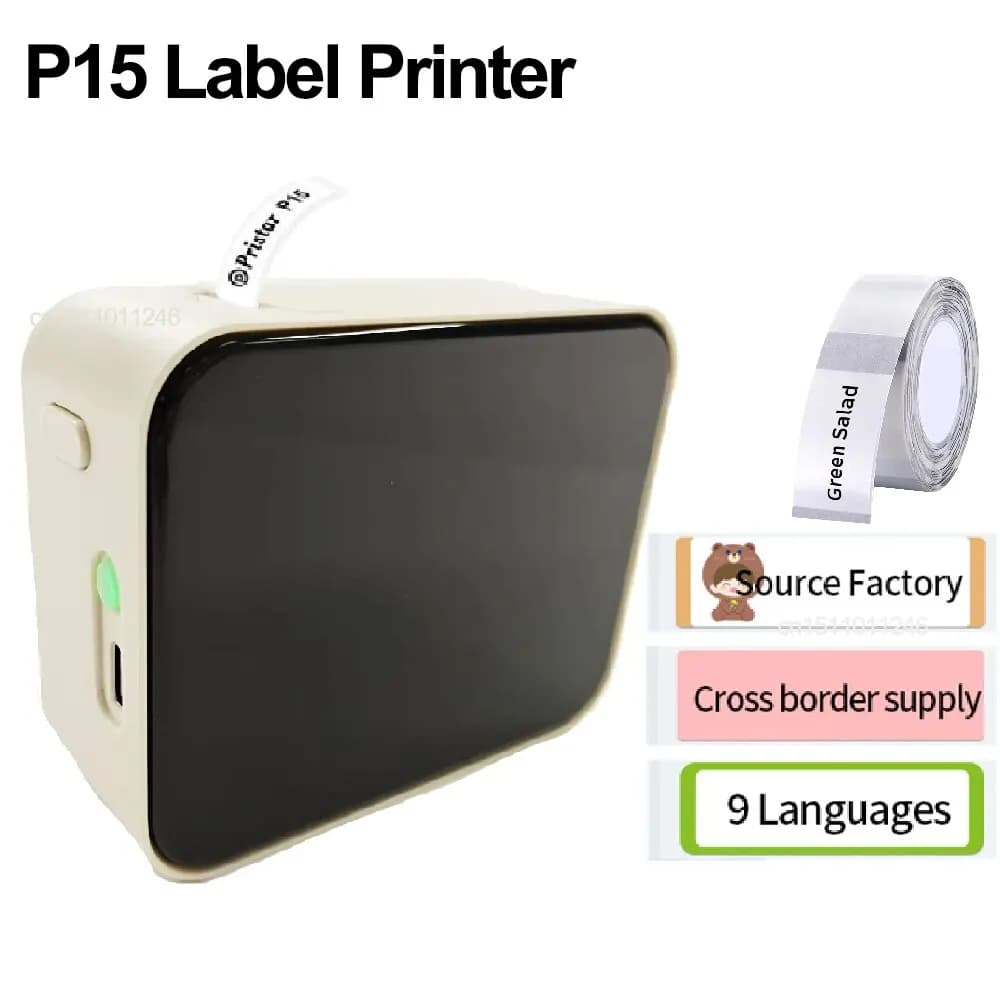 Wireless Bluetooth Label Printer Portable Thermal Printer Similar as D11 D110 D101 Labeling Machine Mini Label Maker P15 Sticker