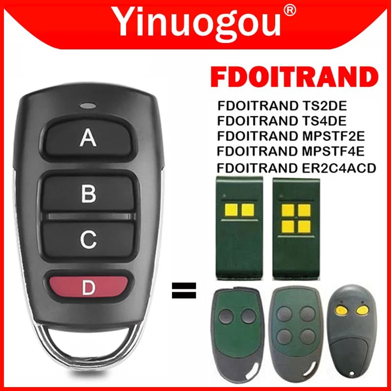 For FDOITRAND TS2DE TS4DE MPSTF2E MPSTF4E ER2C4ACD Garage Door Remote Control Remote Control Door Opener 433.92mhz Fixed Code