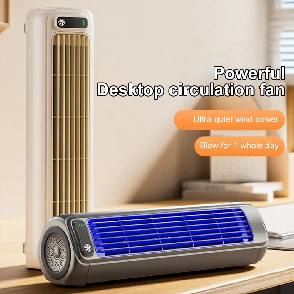 2000/1200mAh Portable Fan Electric Fan Air Conditioner Fan Quiet Wall Mount Desk Fan Tower Fan 3 Speed Rechargeable for Home