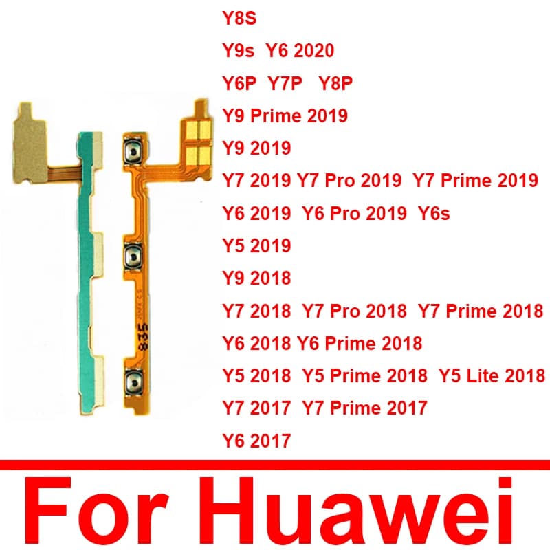 On Off Volume Power Flex Cable For Huawei Y9 Y7 Y6 Pro Y5 Prime 2020 2019 2018 2017 Y6p Y7p Y8p Y8s Y9s Buttons Flex Repair Part