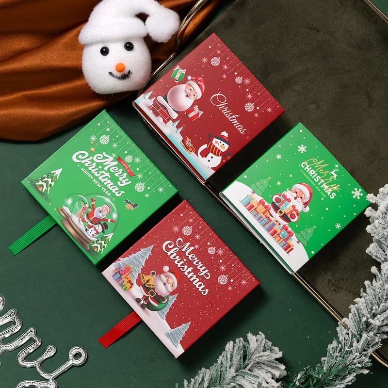 Christmas Holiday Pull-Out Box Jewelry Suspended Pe Anti Oxidation Jewelry Box Film Box Transparent Gift Display Box New 2024