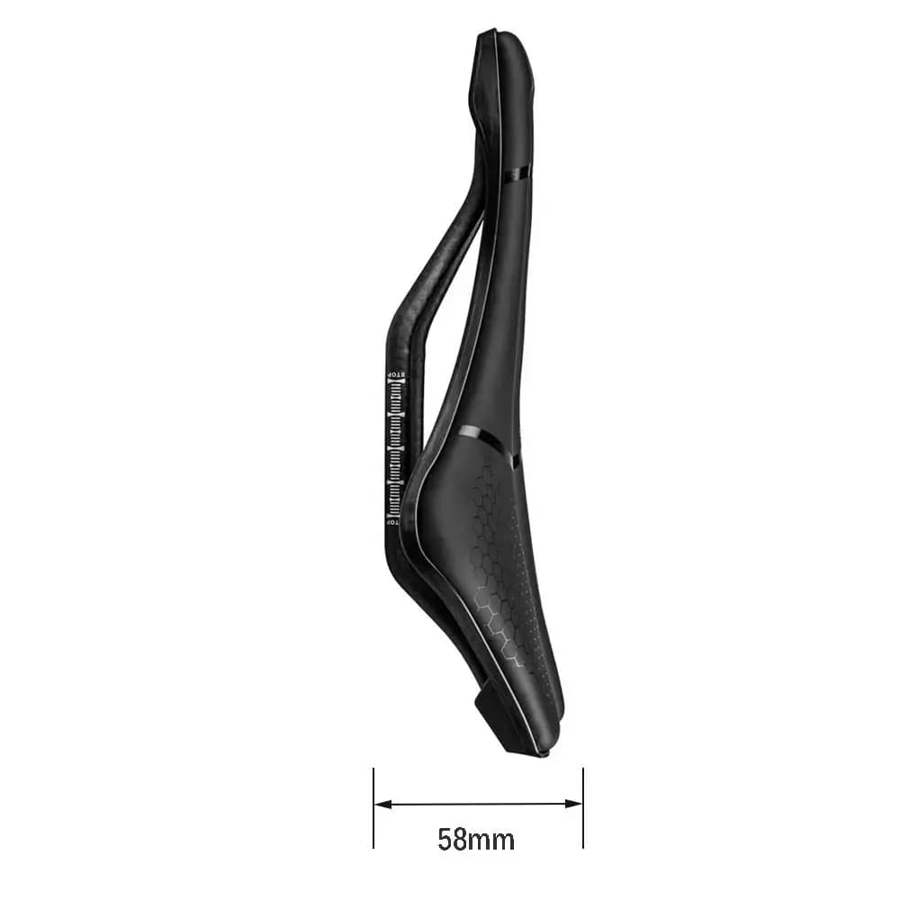 ELITAONE Mountain/Road Bike Saddle 245x139mm UD Carbon Bare Carbon Rails Nylon Shell Ultralight 125g Comfort Saddle