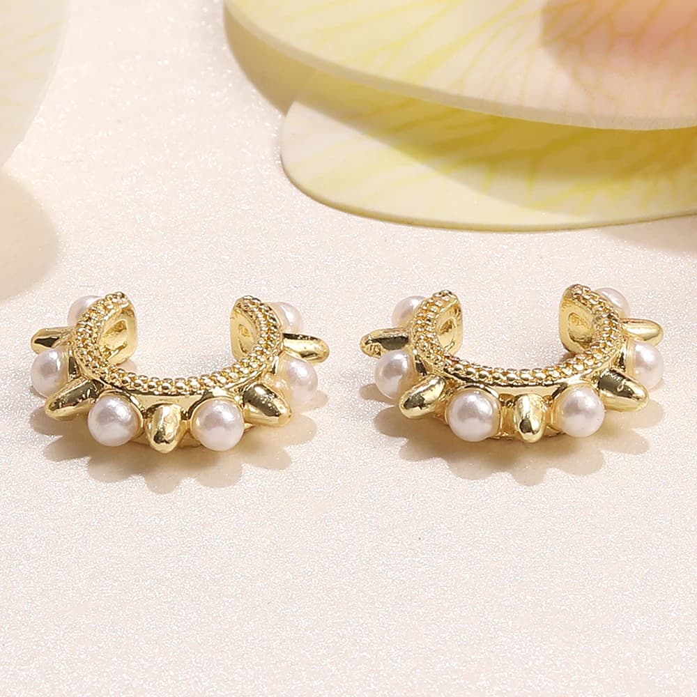 BenS C Shape Ear Cuff Brass 18k Gold plated Ear Clips Simple No Pierced earrings for women fashion Jewelry wholesae E112