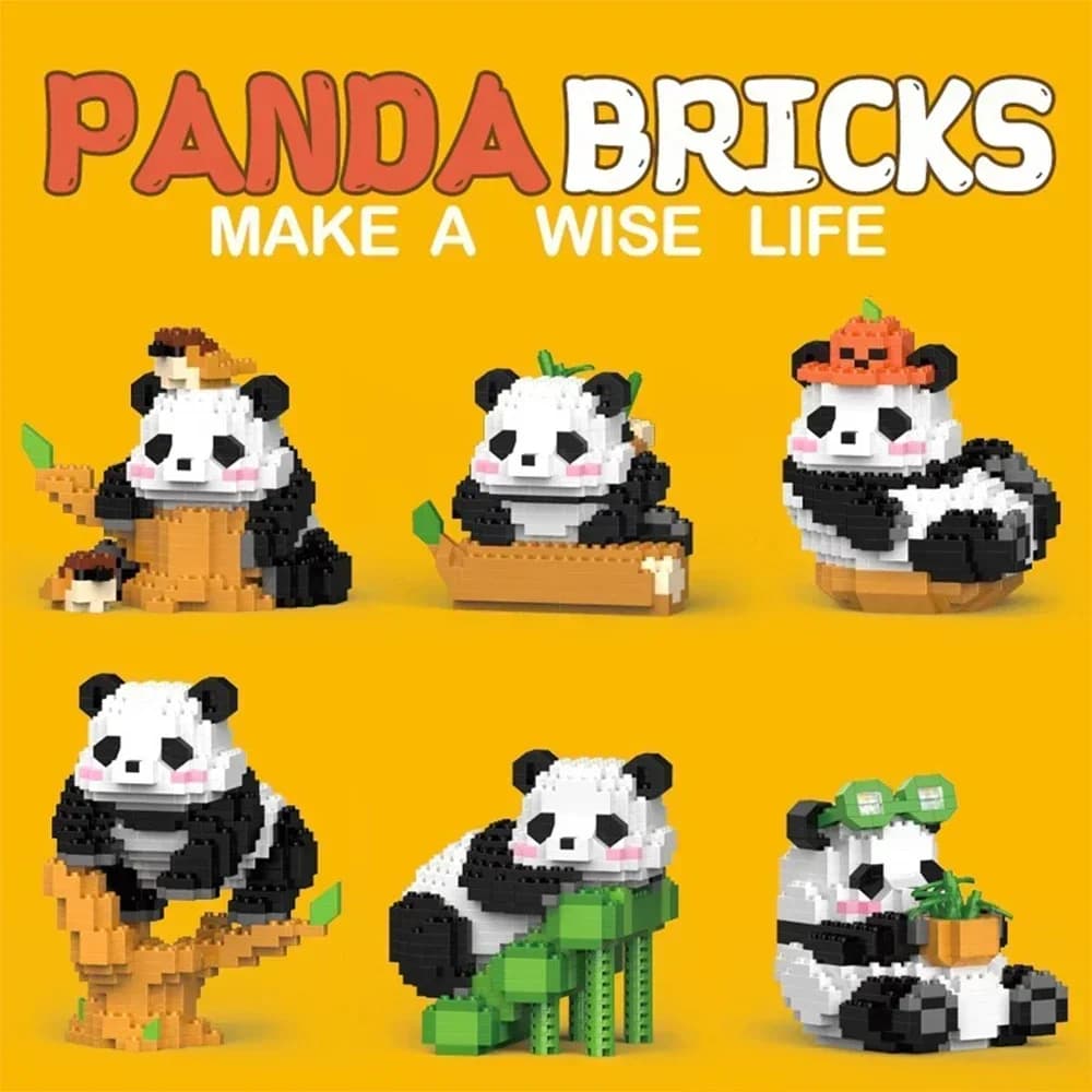 Creative DIY Assemable Animal Cute MINI Chinese Style Animal Panda Building Block Educational Boy Toys For Children Model Bricks