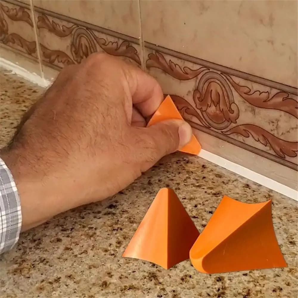 2Pcs Reusable Silicone Seam Tools Caulking Applicator Caulk Smoothing 3 in 1 Silicone Caulking Tool Waterproof Kitchen Bathroom