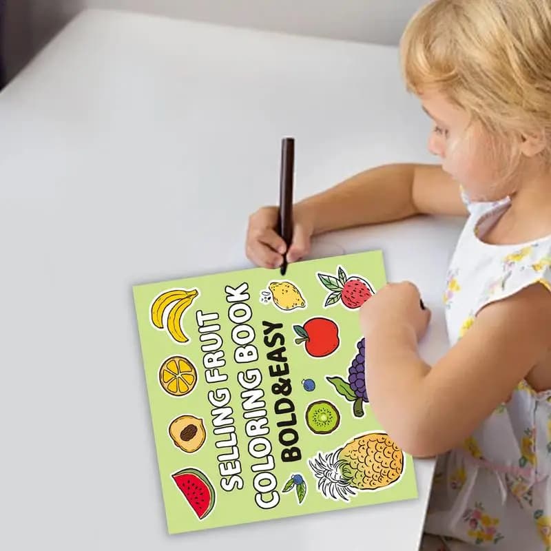 Toddler Fruit Coloring Book Hand-painted Fruit Coloring Book Fun Easy Drawing Book With 40 Pages Cartoon Coloring Books For