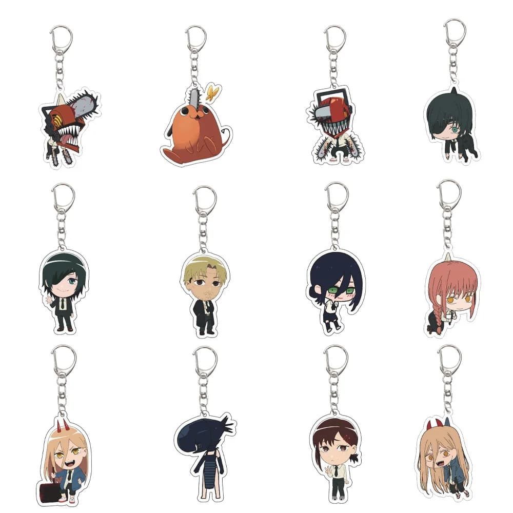 55MM Anime Chainsaw Man Keychain Denji/Pochita/Makima/Power Key Chain Acrylic Model Plate Christmas Gifts