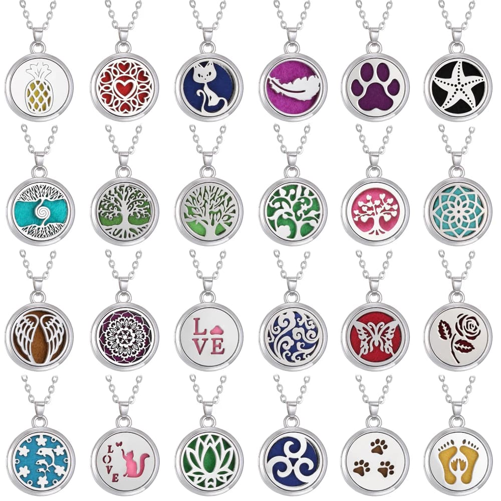 New Tree Of Life Aromatherapy Necklace Essential Oil Diffuser Perfume Locket Pendant Necklaces Women Aroma Jewelry Gift