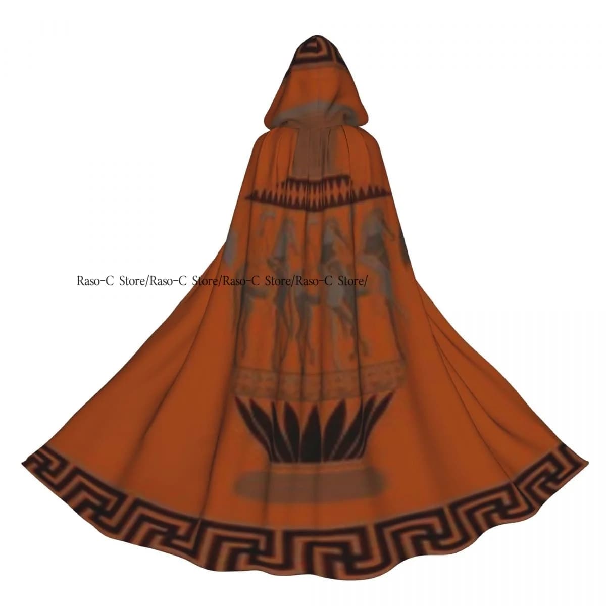 Unisex Witch Party Reversible Hooded Adult Vampires Cape Cloak African Tribal Geometric Ethnic Traditional Symbols
