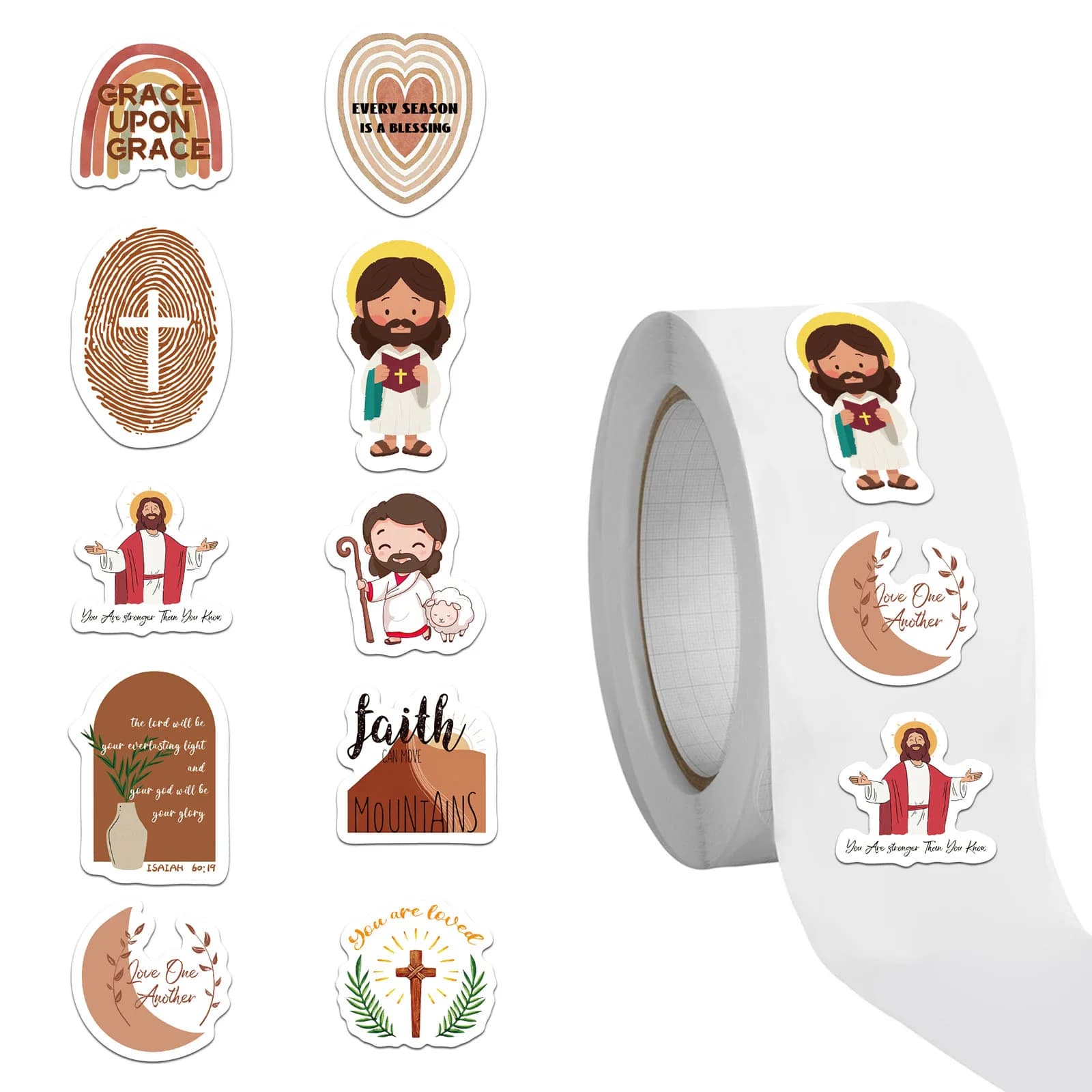 500/1000PCS Jesus Stickers Exquisite Account Materials Phone Cases Laptop Suitcases Water Cups Waterproof Stickers