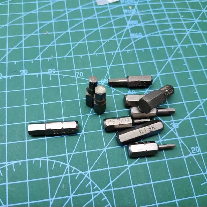 5pcs 1/16“- 5/16” Hex Screwdriver Bit Allen bit L25mm Magnetic S2 Steel 1/4" Hex Shank Allen security bit DIY Hand Tools British