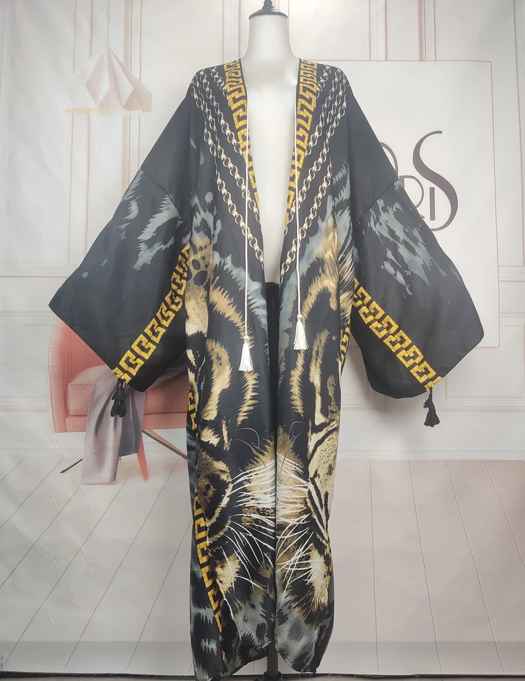 African Women Fashion 2023 Autumn Boho Cotton Printed Long Sleeve Cardigans Kuwait Traditional Muslim Ramadan Prayer Kimonos